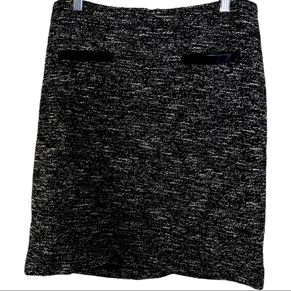 Talbots Black White Heather Cotton Blend Skirt 6P - Picture 1 of 10
